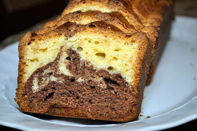 Plumcake bicolore arancia e cacao